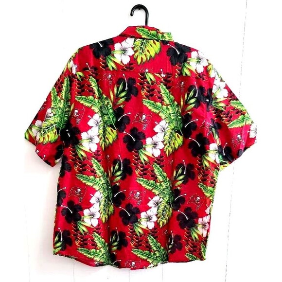 FOCO NFL Mens NFL Team Logo Floral Aloha Tropical Button Up Shirt Size 3XL - Picture 4 of 8